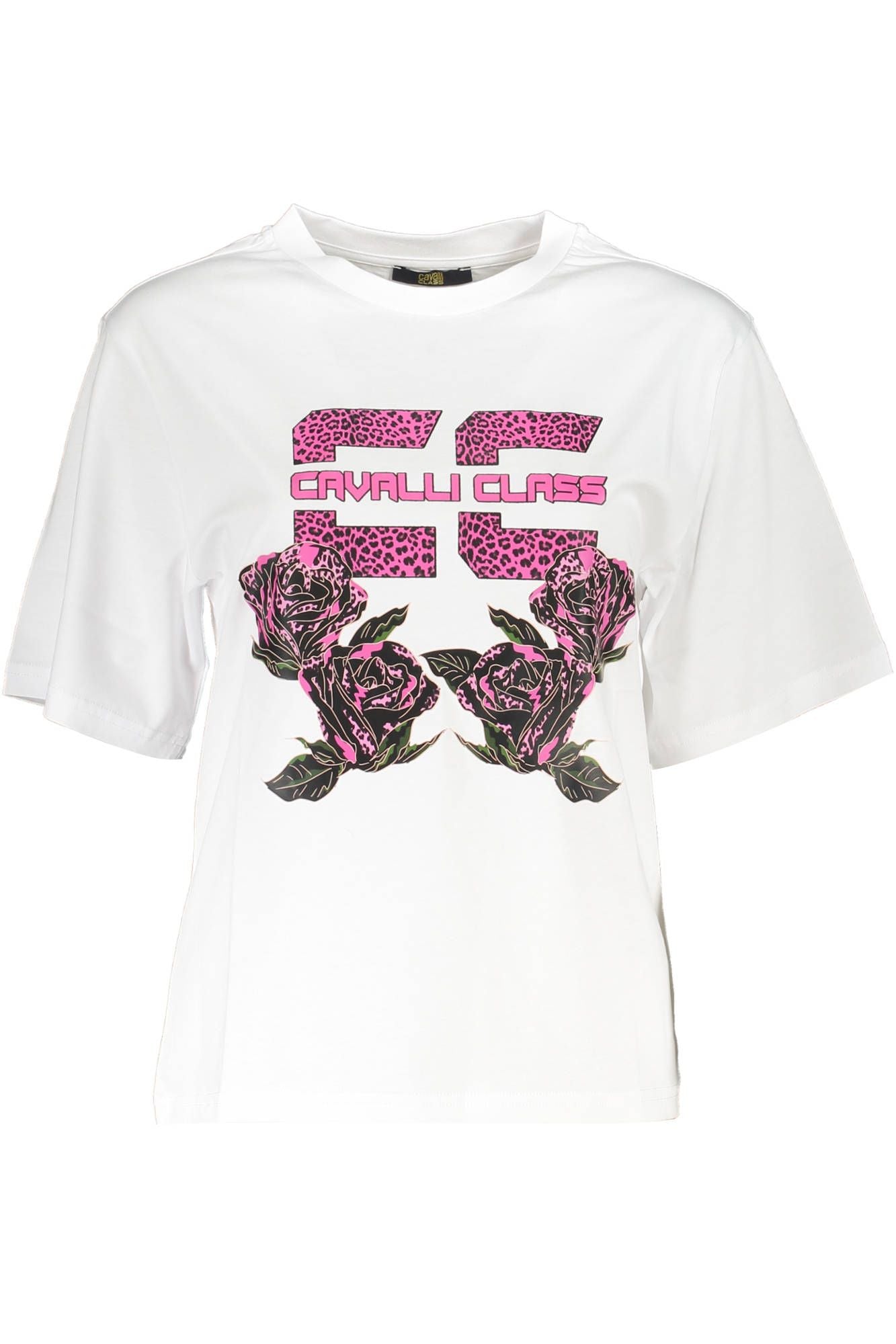 Cavalli Class Weißes Baumwoll-T-Shirt für Frauen