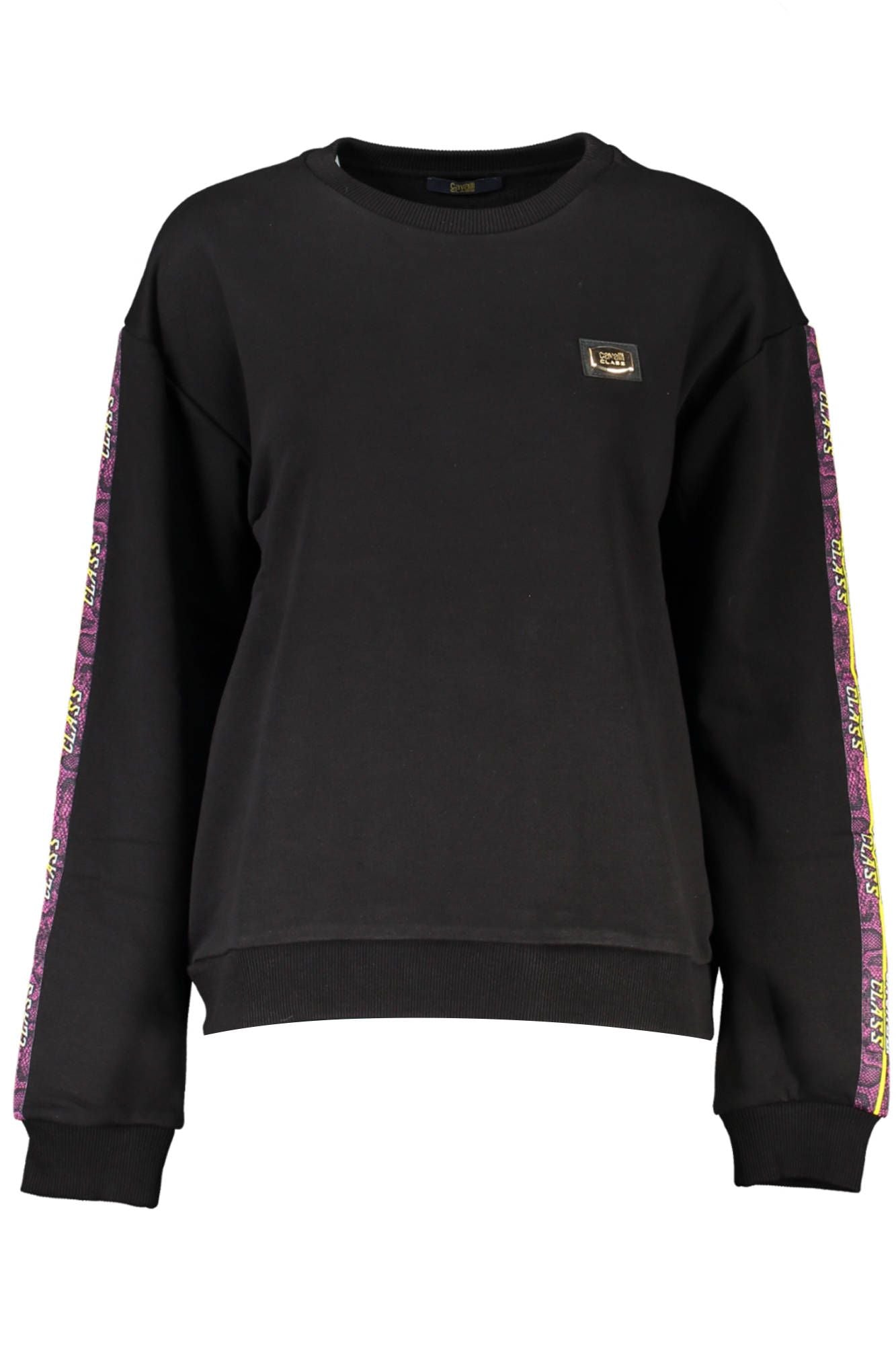 Cavalli Class Schwarzer Baumwollpullover für Frauen