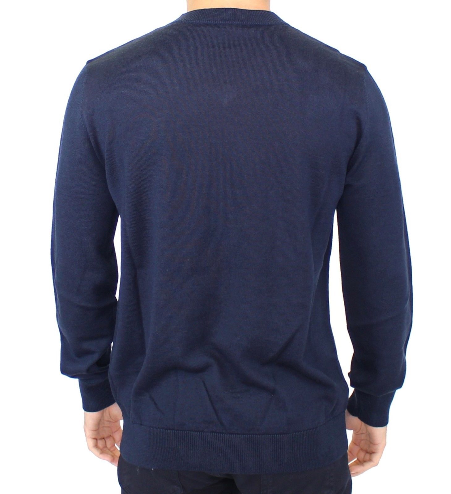 Ermanno Scervino Eleganter blauer Pullover mit V-Ausschnitt aus Wollmischung