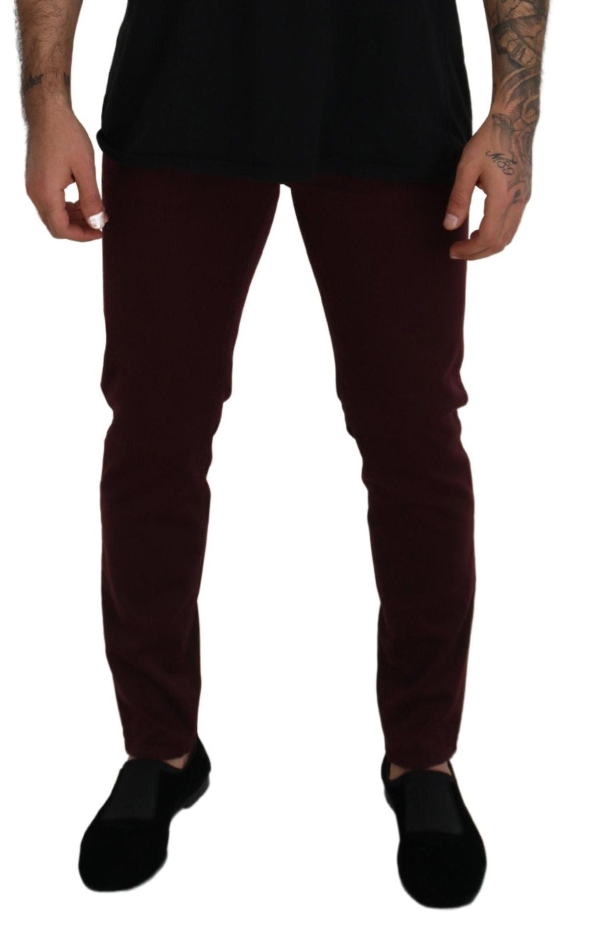 Dolce & Gabbana Slim Fit Bordeaux Jeans - Italienischer Luxus