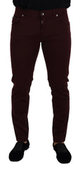 Bild in Galerie-Betrachter laden, Dolce & Gabbana Slim Fit Bordeaux Jeans - Italienischer Luxus
