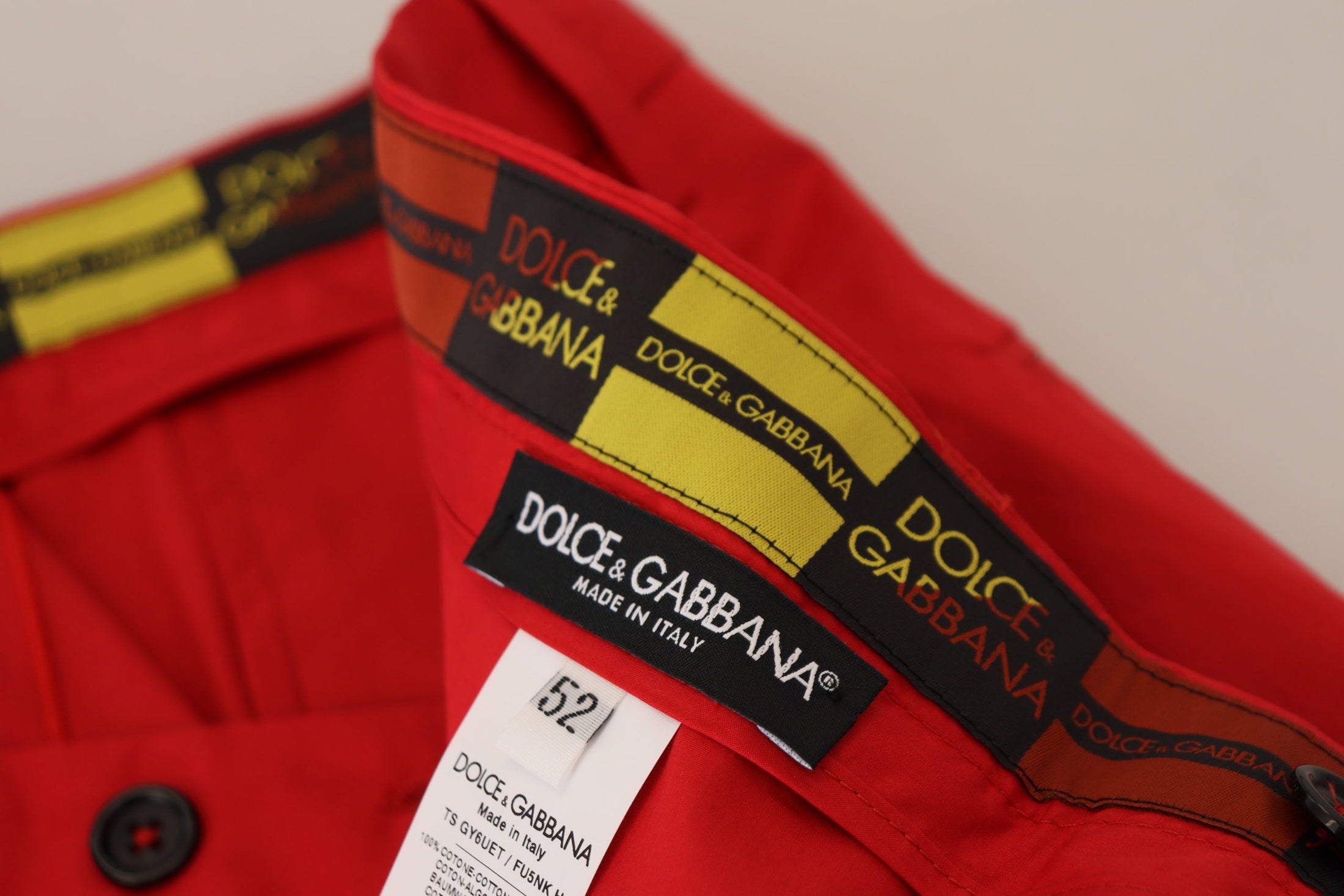 Dolce &amp; Gabbana Karmin kırmızısı zarif, dar kesim chinos