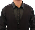 Load image into Gallery viewer, Dolce & Gabbana Elegant Black Wool Silk Blend Dress Vest
