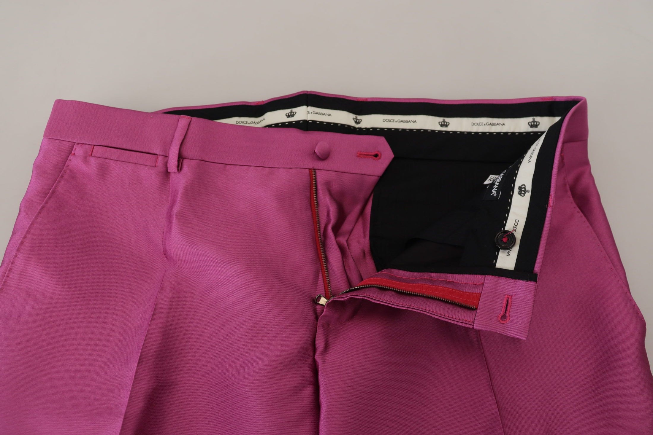 Dolce &amp; Gabbana Elegant slim fit trousers in pink for formal occasions