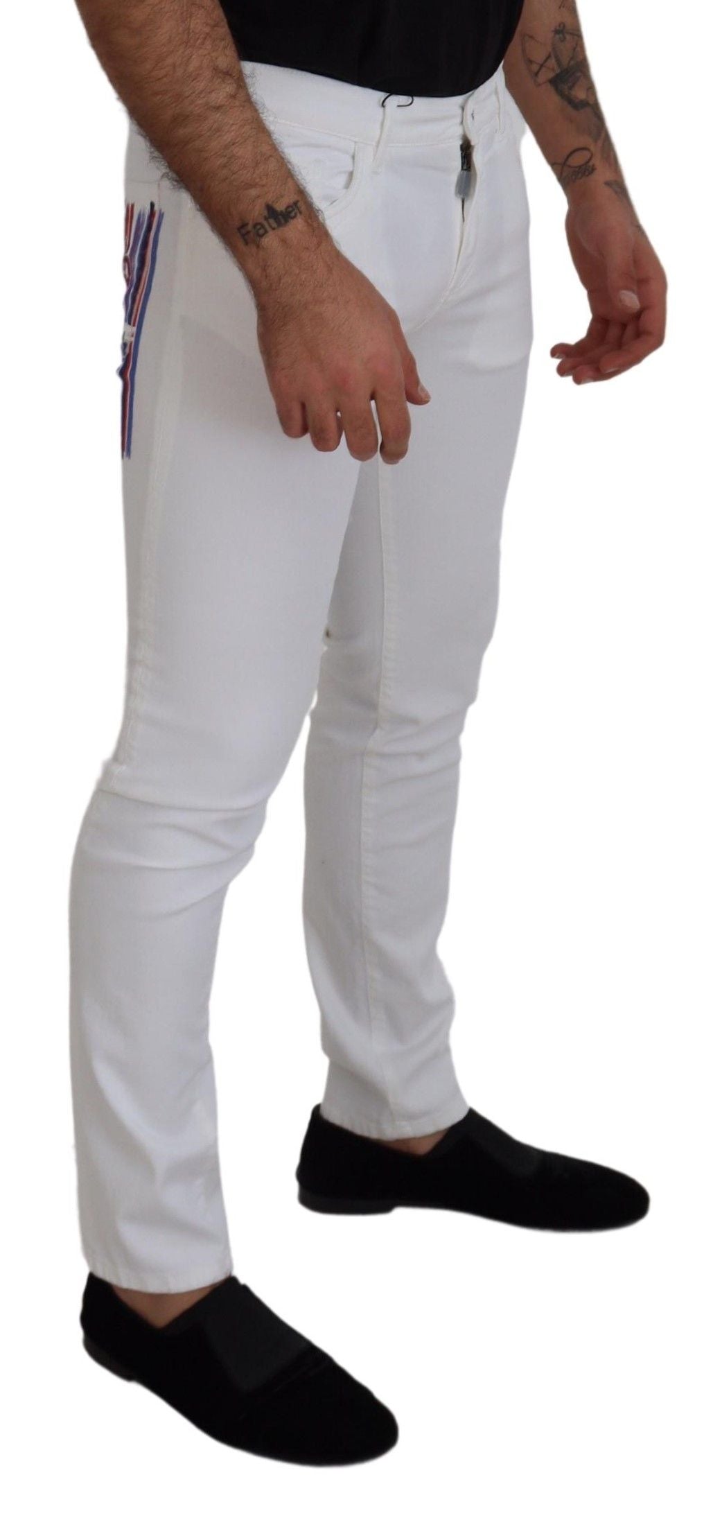 Dolce &amp; Gabbana Elegant Slim Fit White Skinny Jeans