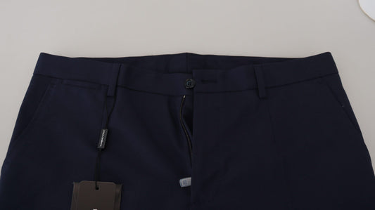 Dolce & Gabbana Elegante Slim Fit Blaue Kleiderhosen