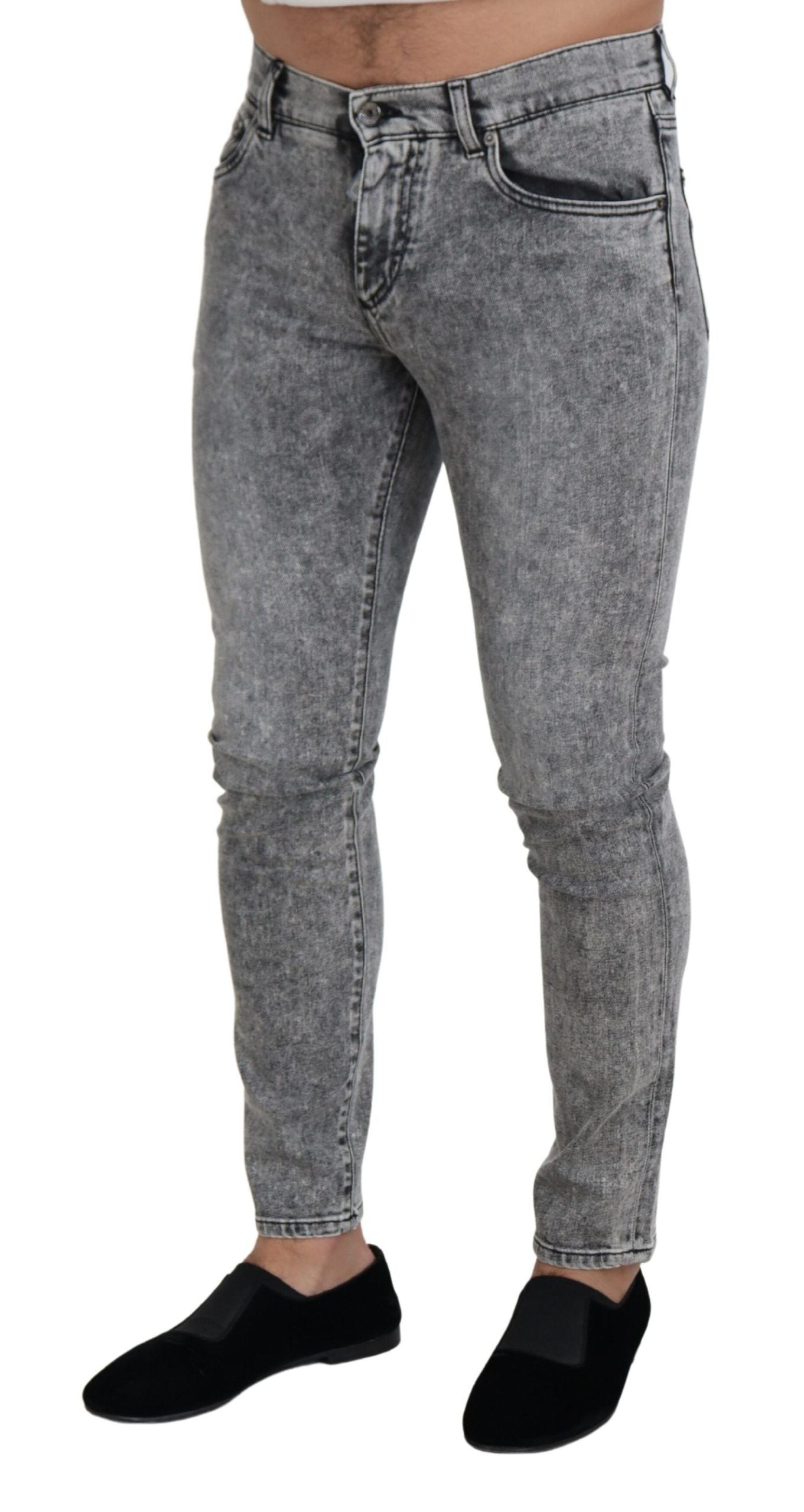 Dolce &amp; Gabbana Chic Slim Fit Gray Denim