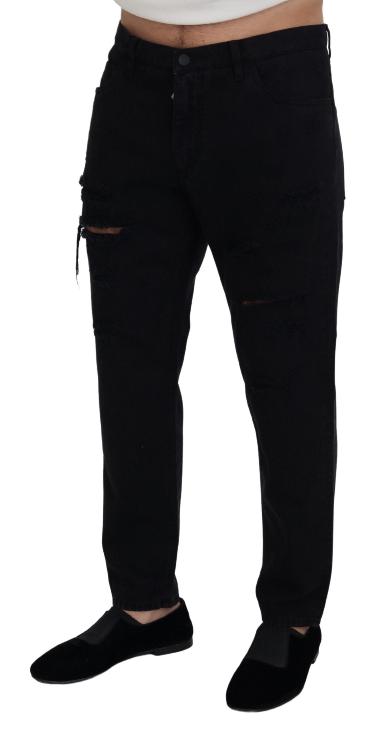 Dolce & Gabbana Elegante schwarze Loose Fit Italian Jeans