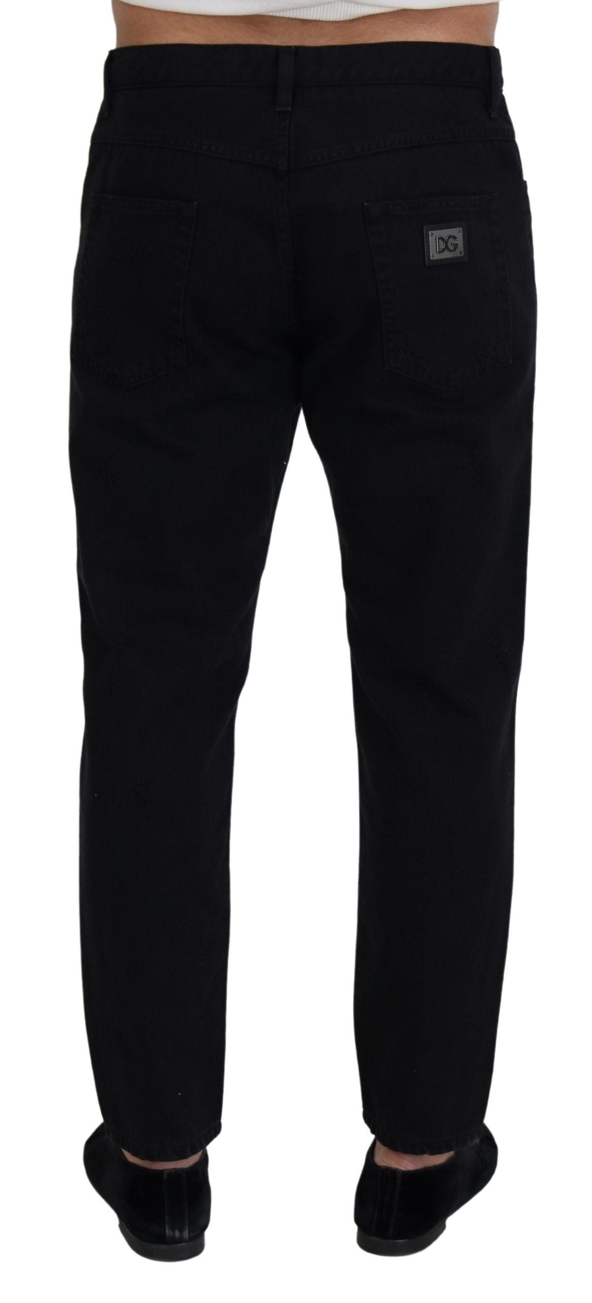 Dolce & Gabbana Elegante schwarze Loose Fit Italian Jeans