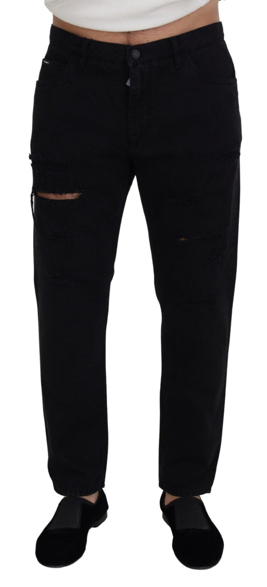 Dolce & Gabbana Elegante schwarze Loose Fit Italian Jeans