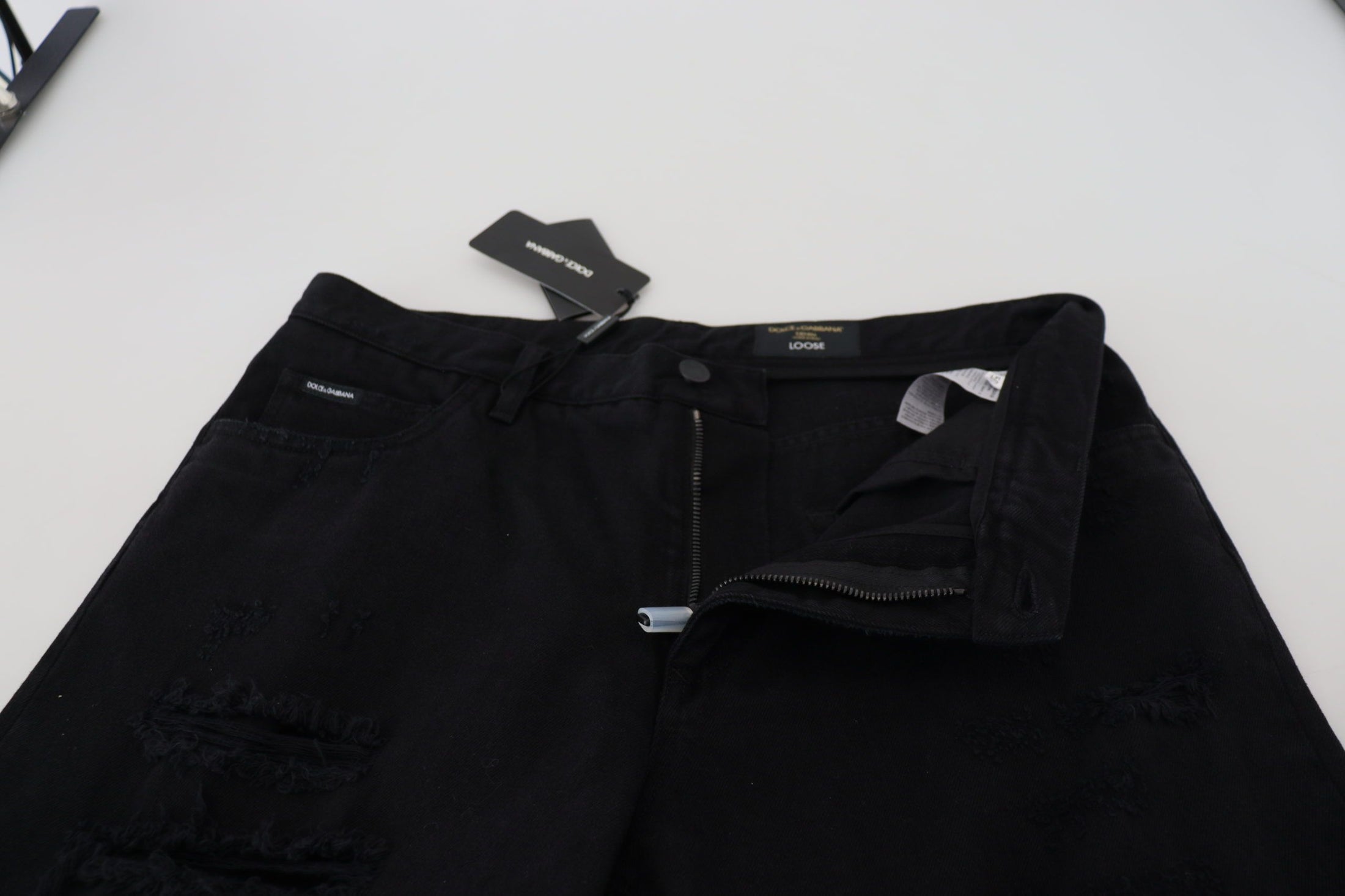 Dolce & Gabbana Elegante schwarze Loose Fit Italian Jeans