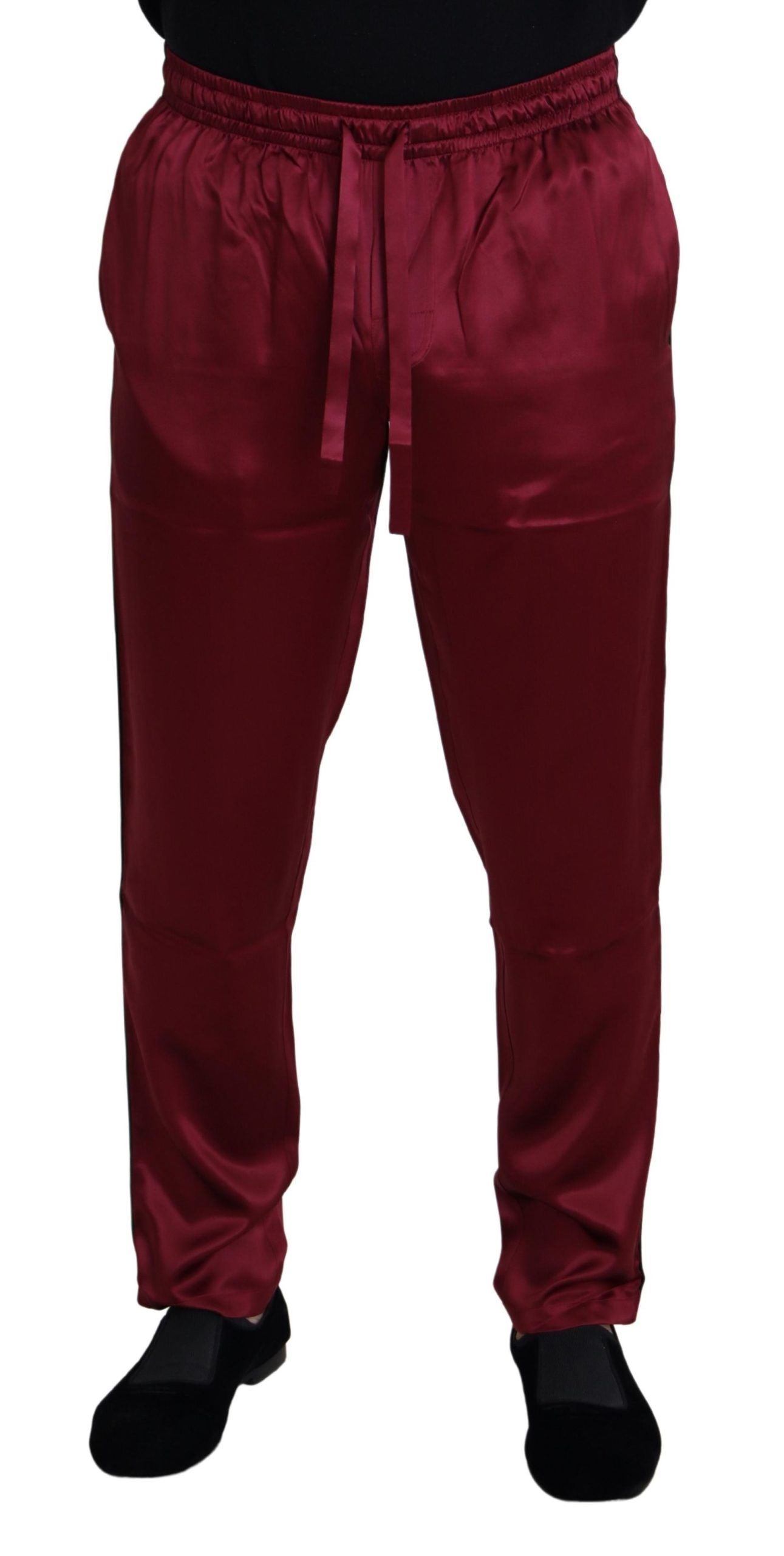 Dolce &amp; Gabbana silk lounge pants in burgundy