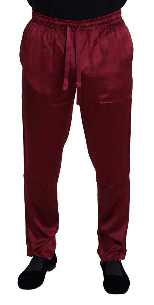 Dolce & Gabbana Seiden-Lounge-Hose in Bordeaux