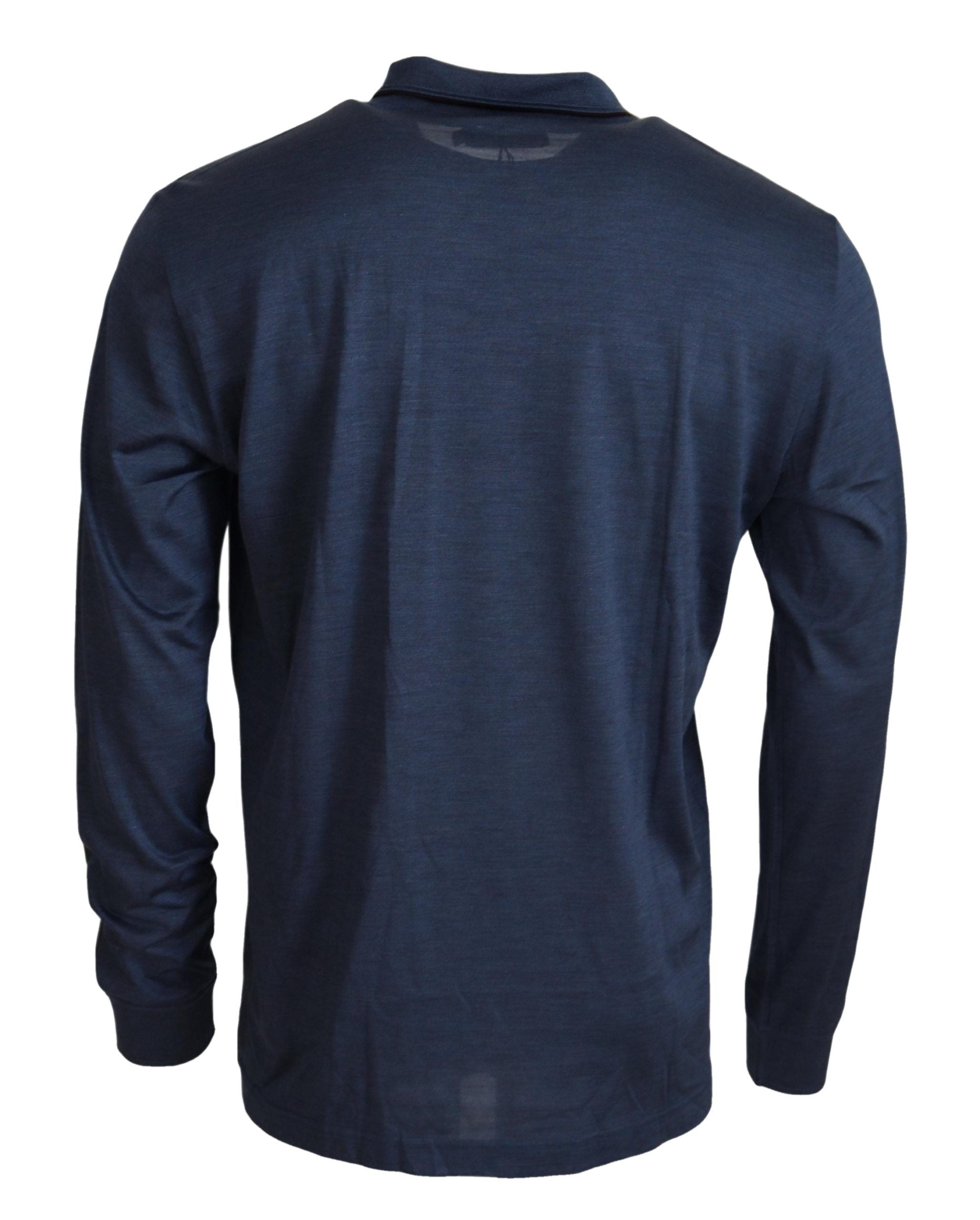 Dolce & Gabbana Raffinierter Polo-Pullover aus Seide in Blau