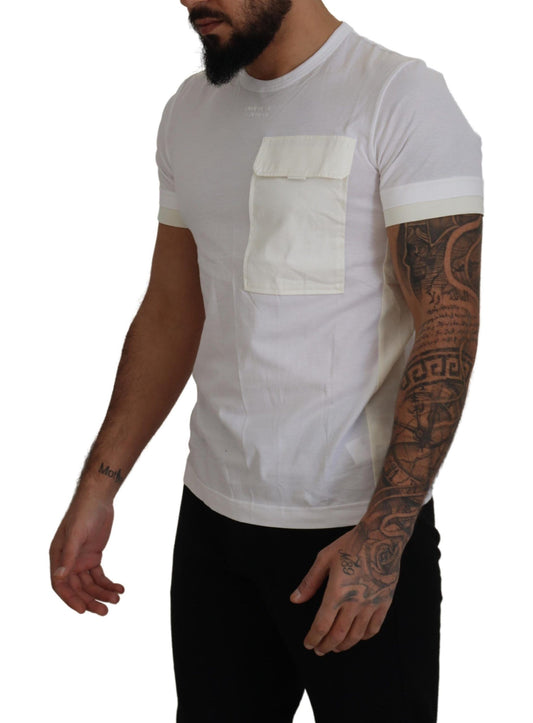 Dolce &amp; Gabbana Elegant white cotton t-shirt with DG chest pocket