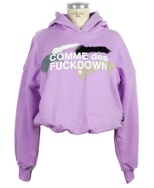 Comme Des Fuckdown Schickes lila Kapuzensweatshirt mit Logodruck