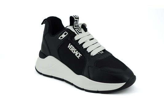 Versace Elegante monochrome Leder-Sneakers