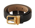 Load image into Gallery viewer, Dolce & Gabbana Elegant black leather belt with engraved metal buckle
