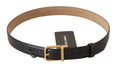 Load image into Gallery viewer, Dolce & Gabbana Elegant black leather belt with engraved metal buckle
