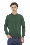 Load image into Gallery viewer, Baldinini Trend Elegant green crew neck sweater made of cotton
