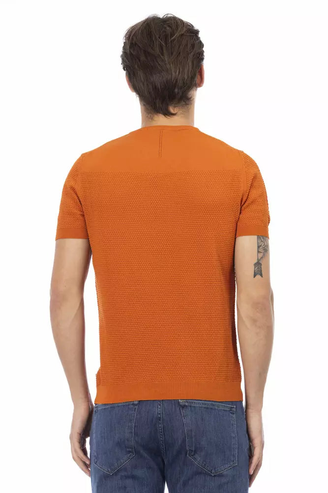 Baldinini Trend Chic orange short-sleeved cotton sweater