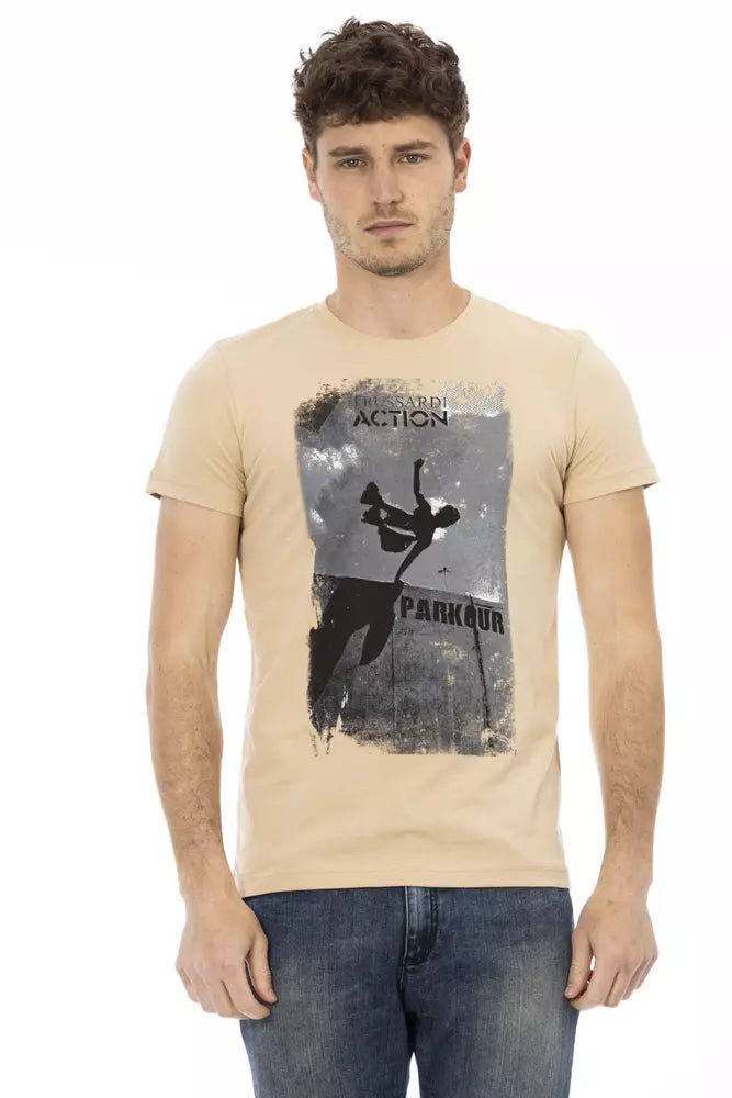 Trussardi Action Beige Baumwolle Männer T-Shirt