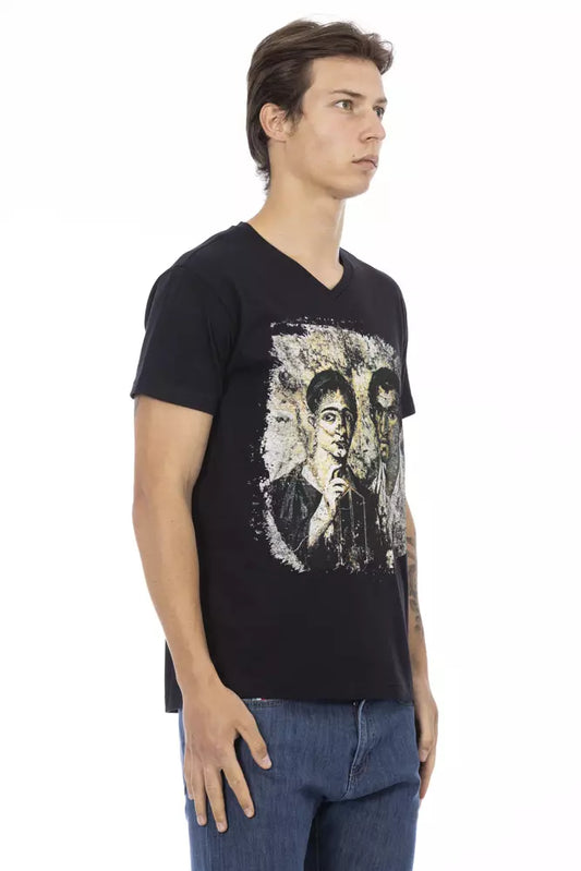 Trussardi Action Schwarzes Baumwolle Männer T-Shirt