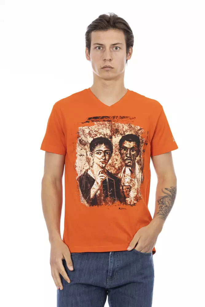 Trussardi Action Orange Baumwolle Männer T-Shirt