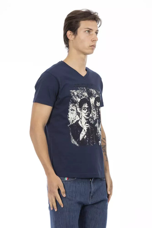 Trussardi Action T-Shirt für Männer aus blauer Baumwolle