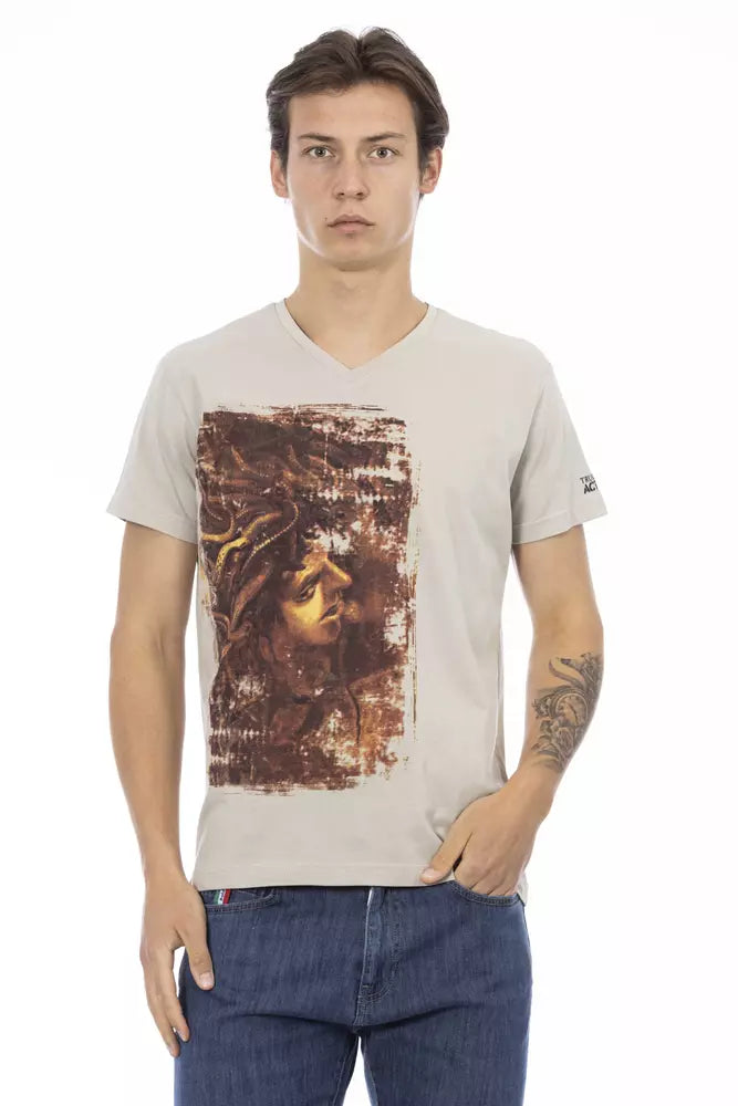 Trussardi Action Beige Baumwolle Männer T-Shirt