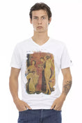 Load image into Gallery viewer, Trussardi Action Simple V-neck tee with artistic front print
