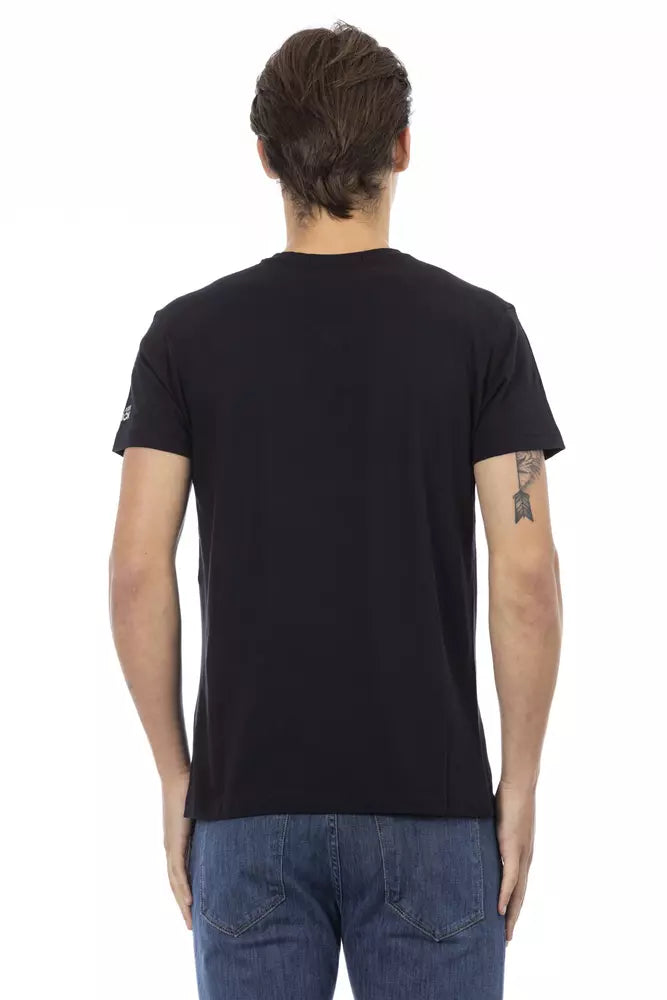 Trussardi Action Schwarzes Baumwolle Männer T-Shirt