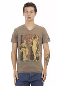 Load image into Gallery viewer, Trussardi Action Elegant tee with V-neck and chic front print
