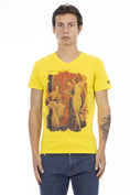 Load image into Gallery viewer, Trussardi Action Sunshine Yellow V-neck tee with graphic charm
