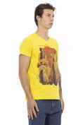 Load image into Gallery viewer, Trussardi Action Sunshine Yellow V-neck tee with graphic charm
