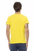 Load image into Gallery viewer, Trussardi Action Sunshine Yellow V-neck tee with graphic charm
