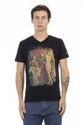 Load image into Gallery viewer, Trussardi Action Chic tee with V-neck and artistic front print
