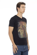 Load image into Gallery viewer, Trussardi Action Chic tee with V-neck and artistic front print
