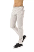 Load image into Gallery viewer, Uominitaliani Smooth gray casual fit cotton trousers for men
