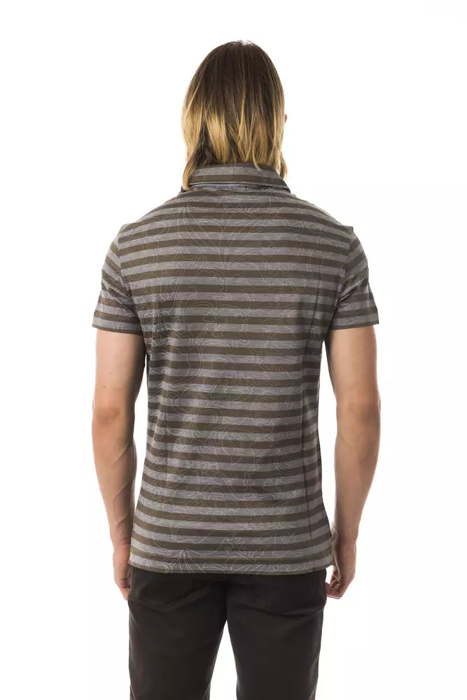 BYBLOS Elegant gray striped cotton polo