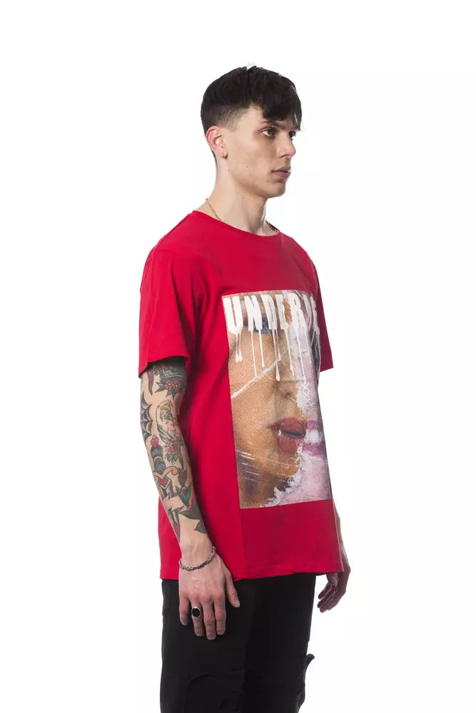 Nicolo Tonetto Elegant red round neck cotton T-shirt