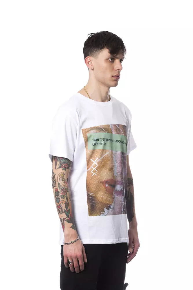 Nicolo Tonetto Elegant White Crew Neck Printed Tee