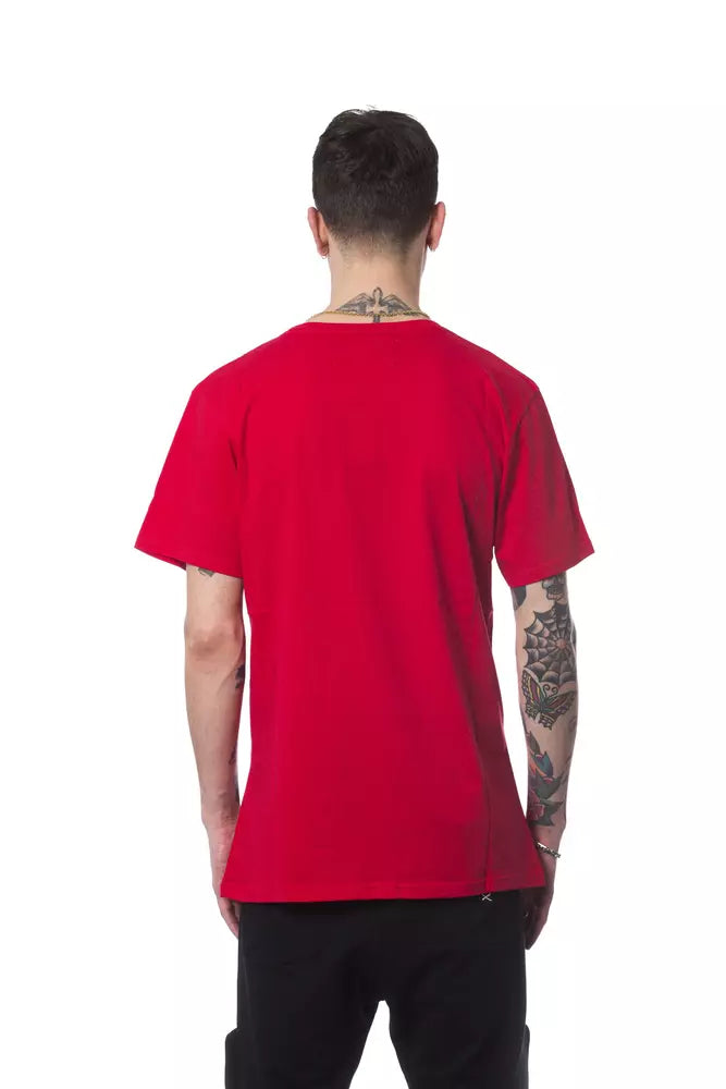 Nicolo Tonetto Elegant red round neck cotton T-shirt