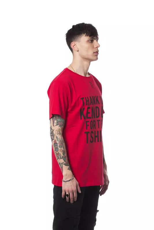 Nicolo Tonetto Elegant Red Crew Neck Printed Tee