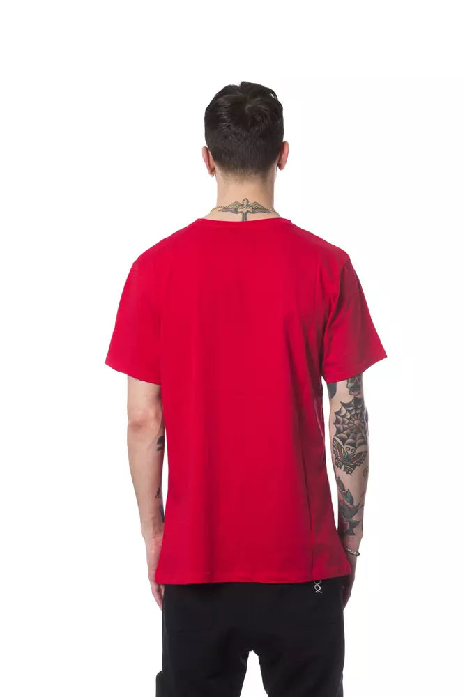 Nicolo Tonetto Elegant Red Crew Neck Printed Tee