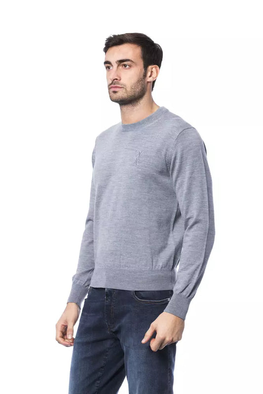 Billionaire Italian Couture crew neck sweater in embroidered merino wool