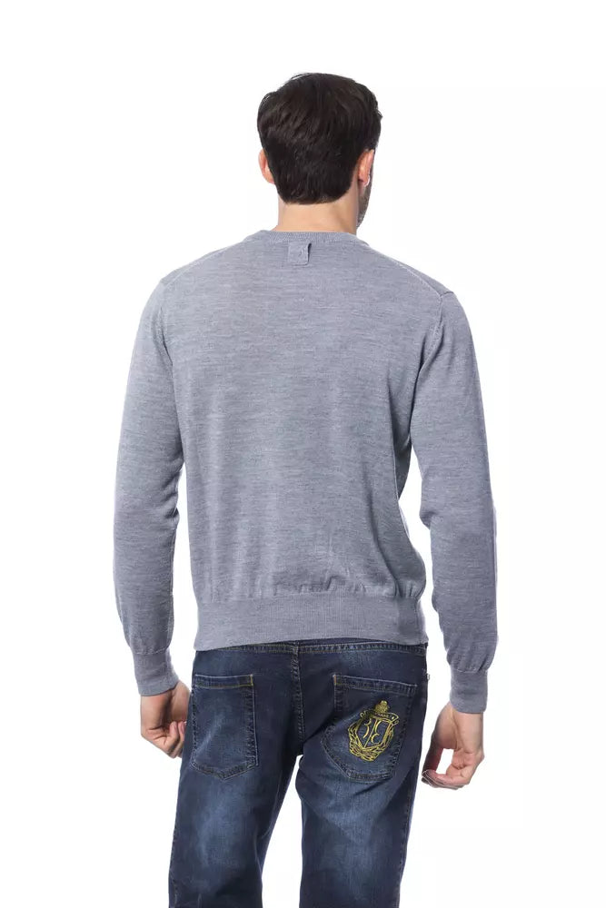 Billionaire Italian Couture crew neck sweater in embroidered merino wool