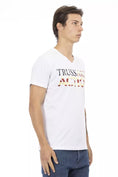 Load image into Gallery viewer, Trussardi Action Elegant tee with V-neck and chic front print
