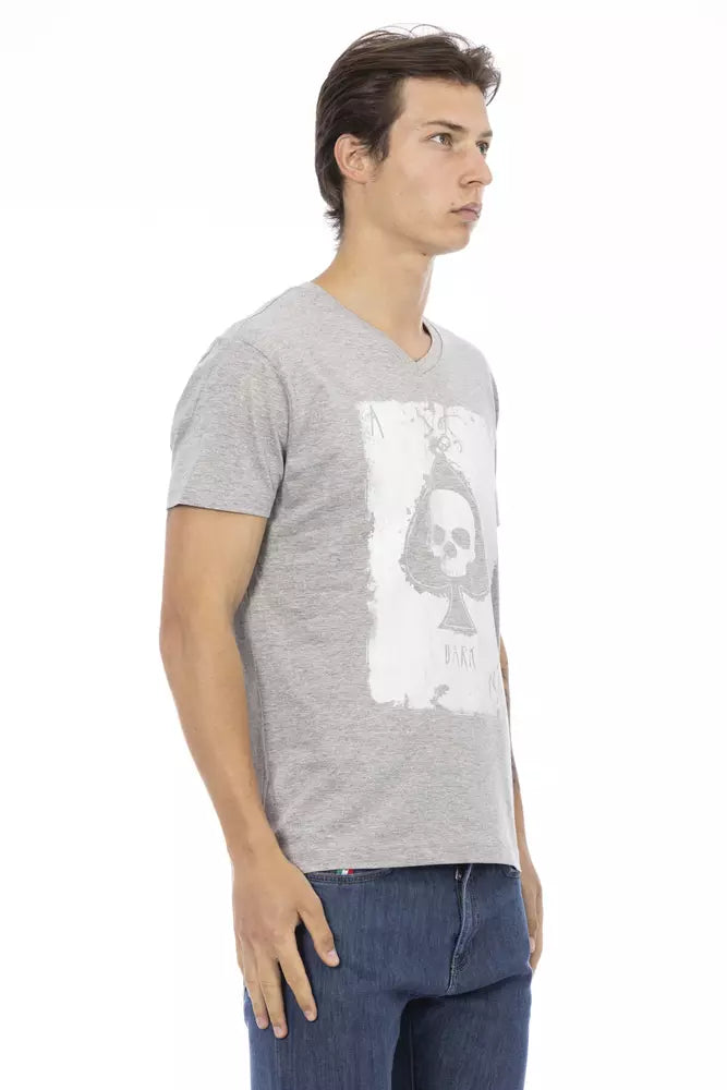 Trussardi Action Graues Baumwolle Männer T-Shirt