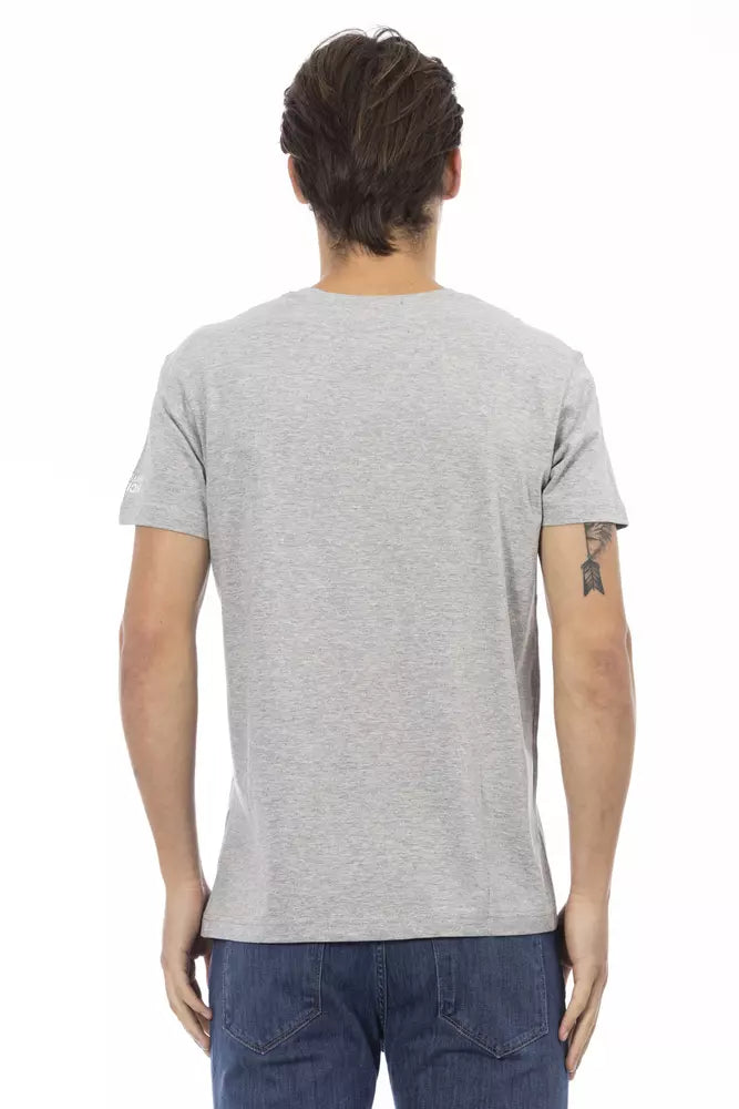 Trussardi Action Graues Baumwolle Männer T-Shirt